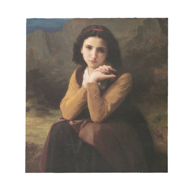 Bloco De Notas Mignon (Sweet Young French Girl) (por Bouguereau) (Frente)