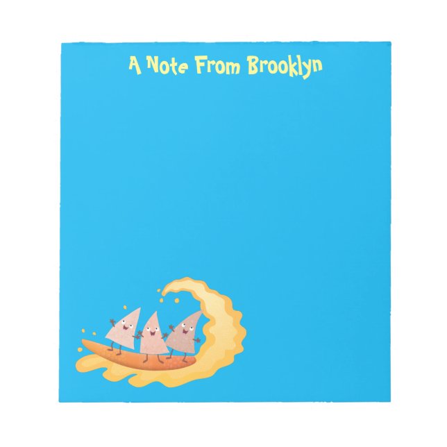 Bloco De Notas Milhas de nachos, batatas fritas, canecas, surf (Frente)