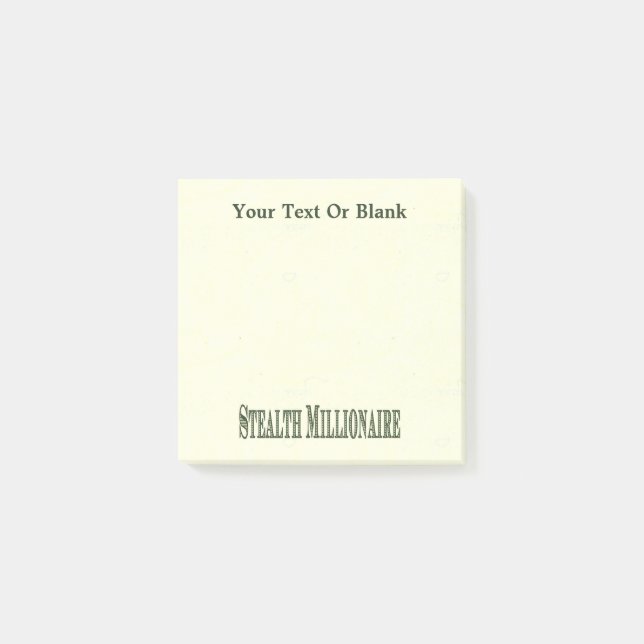 Bloco De Notas Milionário furtivo (Frente)