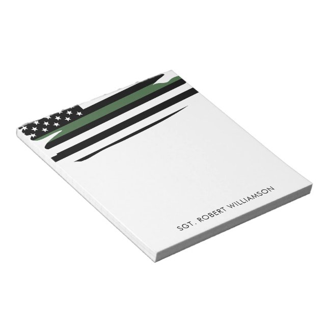 Bloco De Notas Militar Thin Green Line Personalizada (Inclinado)