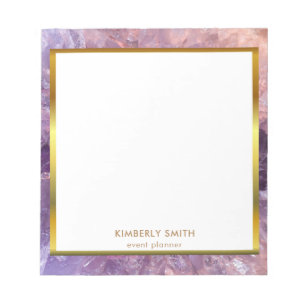 Bloco De Notas Mineral amethyst roxo Dourado de pedra preciosa