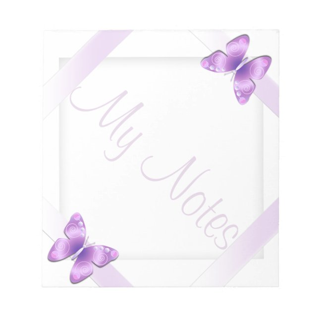 Bloco De Notas Minha borboleta de Lavanda Girly (Frente)