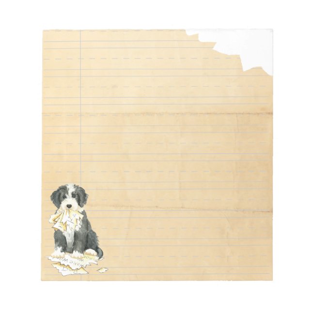 Bloco De Notas Minha Collie Beared Comeu Meu Trabalho De Casa (Frente)