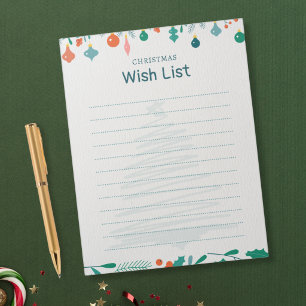 Bloco De Notas Minha Lista de Desejos - Natal Moderno