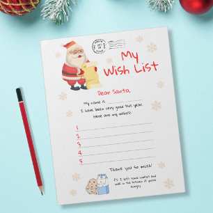 Bloco De Notas Minha Lista de Desejos - Papai Noel Clássico