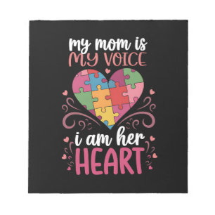 Bloco De Notas Minha Mãe É Minha Voz Autismo Consciência Autista