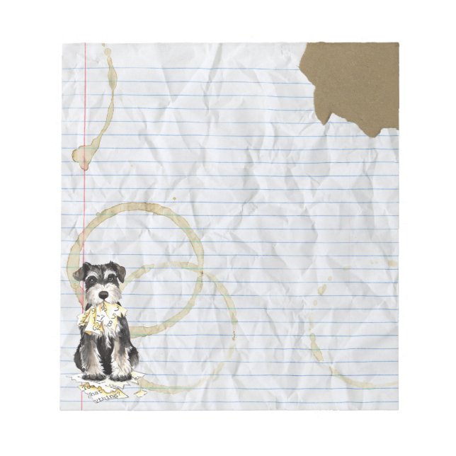 Bloco De Notas Minha Miniatura Schnauzer Comeu Meu Plano De Lição (Frente)