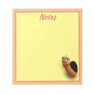 Bloco De Notas Minhoca de Desenho Personalizada