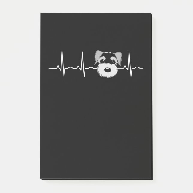 Bloco De Notas Miniatura Schnauzer Heartbeat Mini Schnauzer Face (Frente)