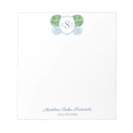 Bloco De Notas Minigrama Clássica Monograma Azul E Verde Jar Ging