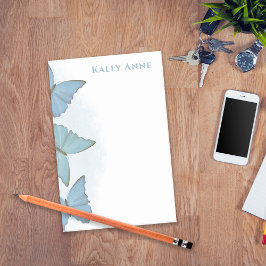 Bloco De Notas Mínima Simples Borboletas Azuis da Natureza Modern