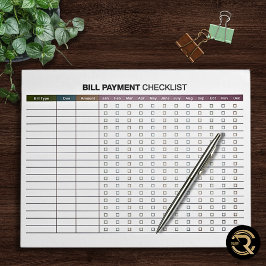 Bloco De Notas Minimal Bill Payment 