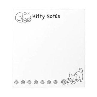 Bloco De Notas Minimal Cat Doodle Notepad 