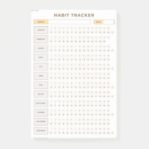 Minimal Habit Tracker Beige Grid Design