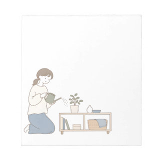 Bloco de Notas Minimal Suave Verde para Cuidados c