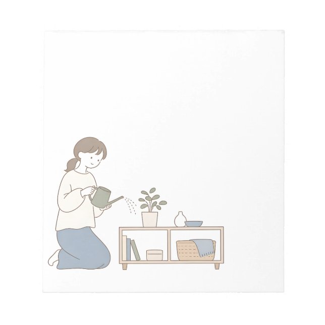 Bloco de Notas Minimal Suave Verde para Cuidados c (Frente)