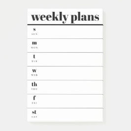 Bloco De Notas Minimal Weekly Planner Sticky Notes Pad