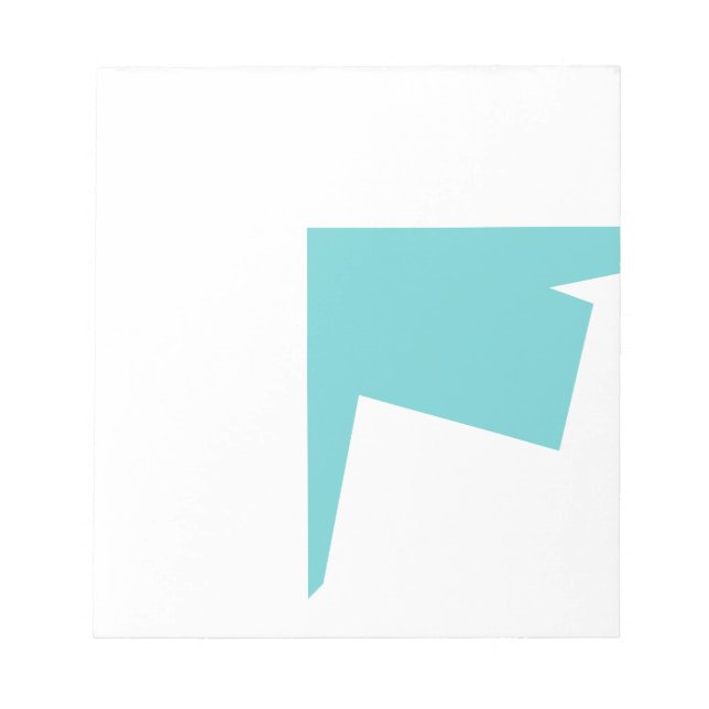 Bloco De Notas Minimalismo de abstrato Art Azul Branco (Frente)