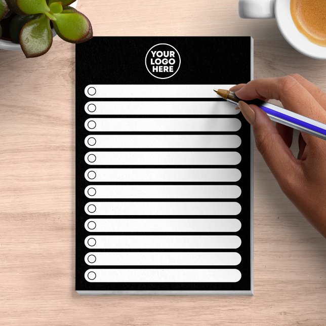 Bloco De Notas Minimalist Black White Business Logo To Do List (Minimalist Black White Business Logo To Do List Post-it Notes)