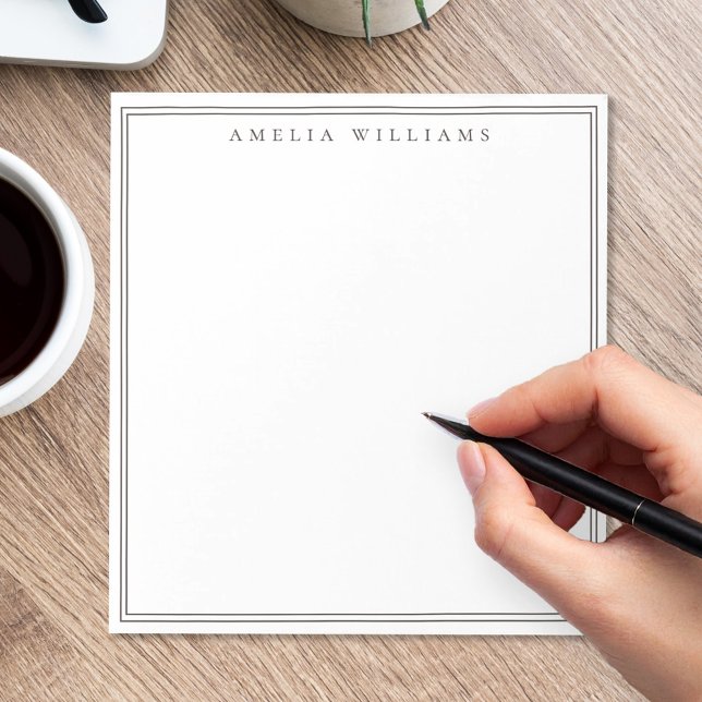 Bloco De Notas Minimalist Brown Monogram Two Border (Criador carregado)