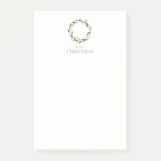 Bloco De Notas Minimalist Christmas Wreath (Frente)