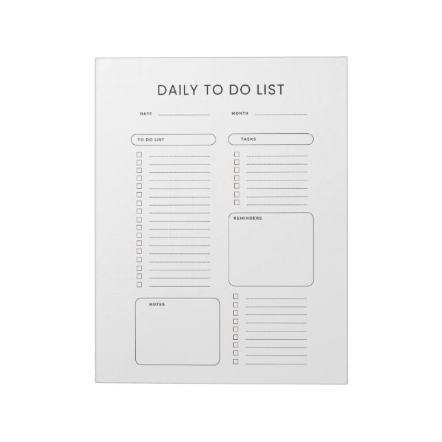 Bloco De Notas Minimalist daily to-do list notepad (Invertido)