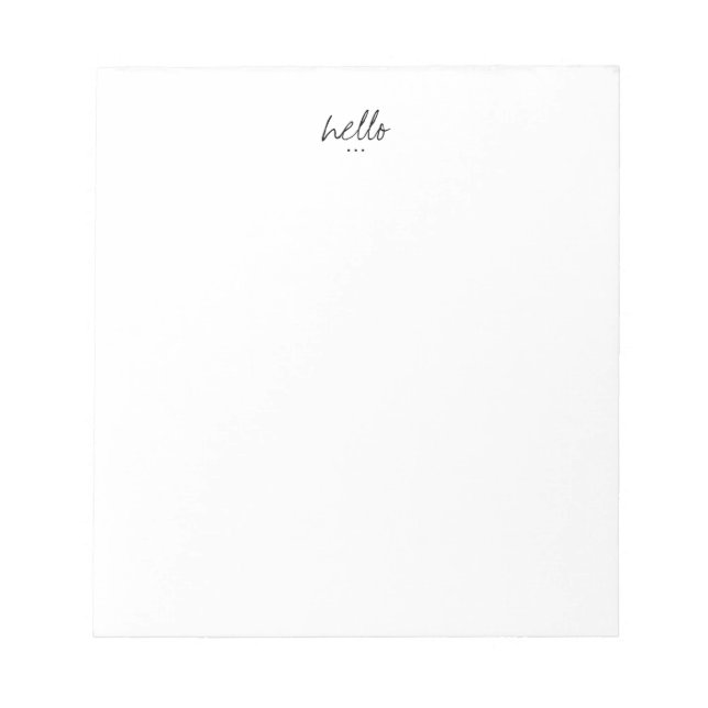 Bloco De Notas Minimalist Hello Greetings (Frente)
