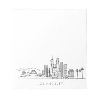 Bloco De Notas Minimalist Los Angeles Skyline Illustration