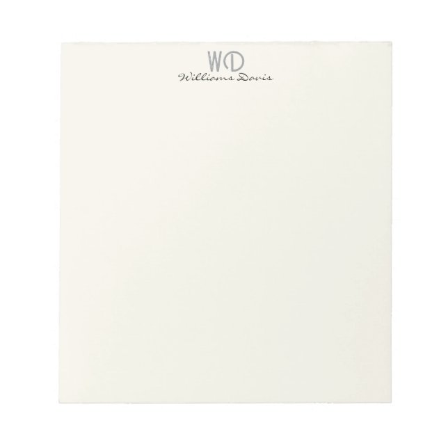 Bloco De Notas Minimalist Monogram Teacher Notepad (Frente)