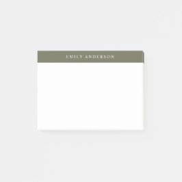 Bloco De Notas Minimalist Olive Green Elegant Monogram