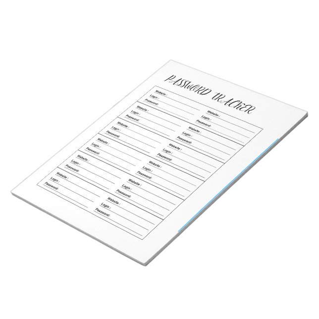 Bloco De Notas Minimalist Password Tracker  (Inclinado)