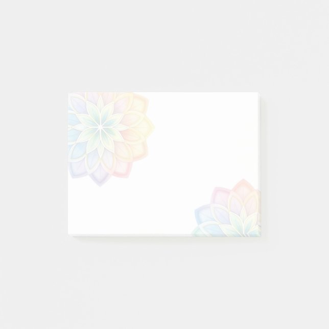 Bloco De Notas Minimalist Pastel Rainbow Floral (Frente)
