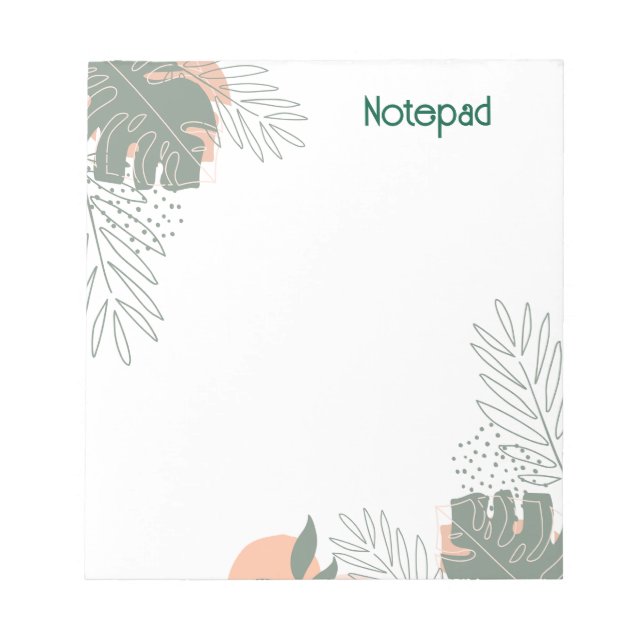 Bloco De Notas Minimalist plant paper notebook (Frente)