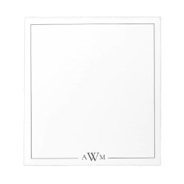 Bloco De Notas Minimalist Three Letter Monogram