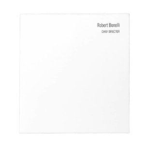 Bloco De Notas Minimalista Branco Simples Moderno Tamanho Padrão