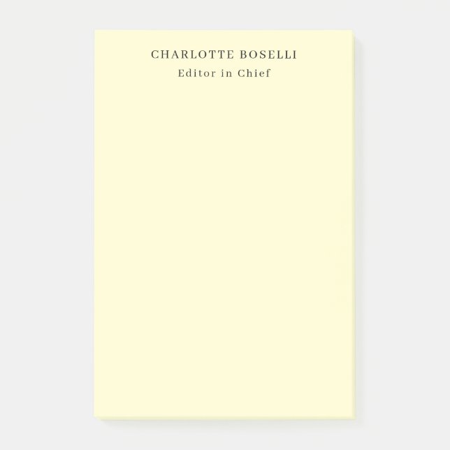 Bloco De Notas Minimalista Clássico Profissional Creme Simples (Frente)