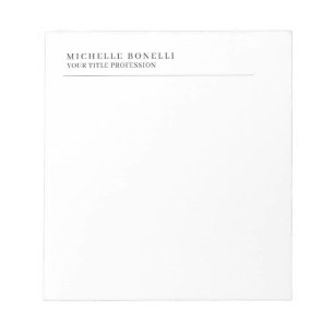 Bloco De Notas Minimalista Clássico Simples Profissional Nome Pró