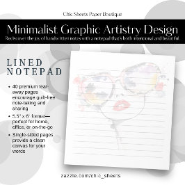 Bloco de Notas Minimalista com Design Gráfico Artí