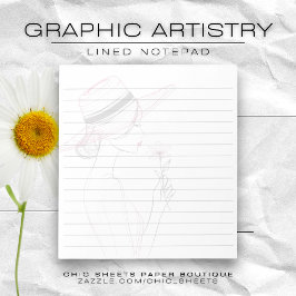 Bloco de Notas Minimalista com Design Gráfico Artí
