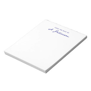 Bloco De Notas Minimalista Da Mesa De Azul Marinho Nome Script