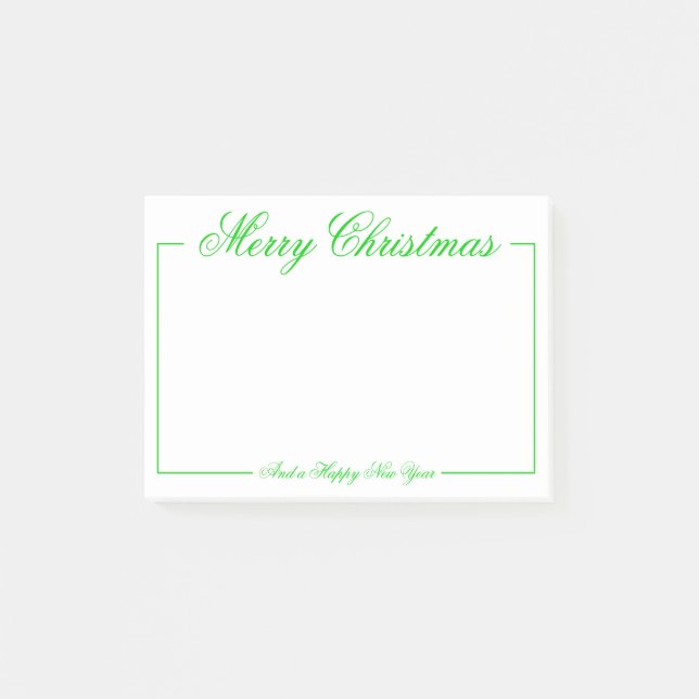 Bloco De Notas Minimalista de Feliz Natal Verde (Frente)
