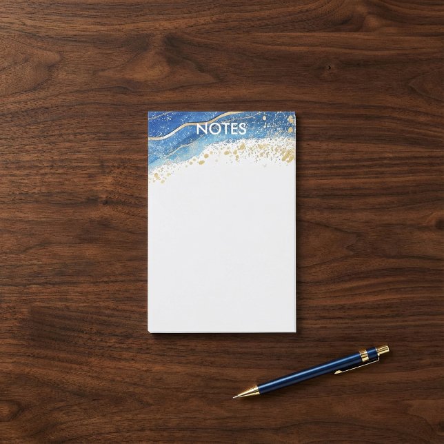 Bloco De Notas Minimalista Dourado Splatter (Gold Splatter Minimalist Post-it Notes.)