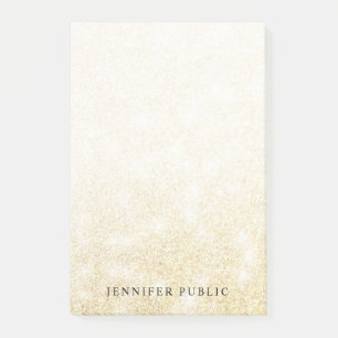 Bloco De Notas Minimalista Elegante Moderno e Glitter Dourado
