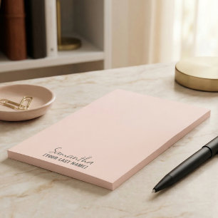 Bloco de Notas Minimalista Feminino Bege Rosa