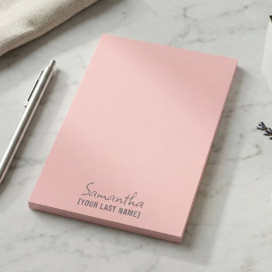 Bloco de Notas Minimalista Feminino   Bege Rosa