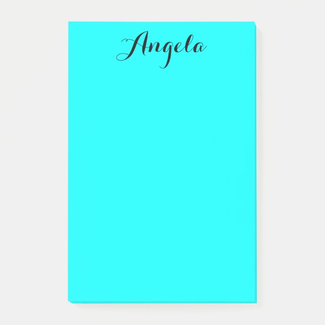 Bloco De Notas Minimalista Moderna Personalizada Aqua (Frente)