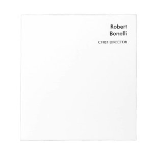 Bloco De Notas Minimalista Moderno Branco Simples