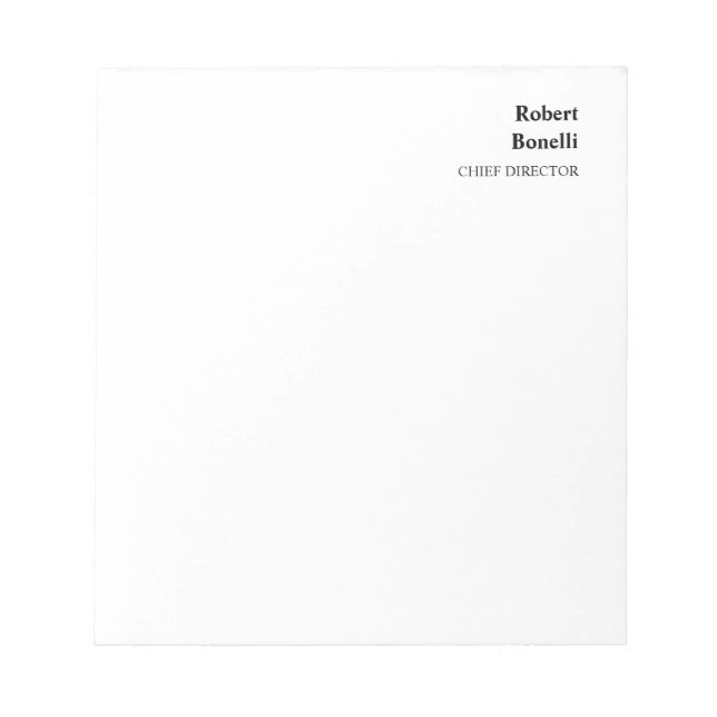 Bloco De Notas Minimalista Moderno Branco Simples (Frente)