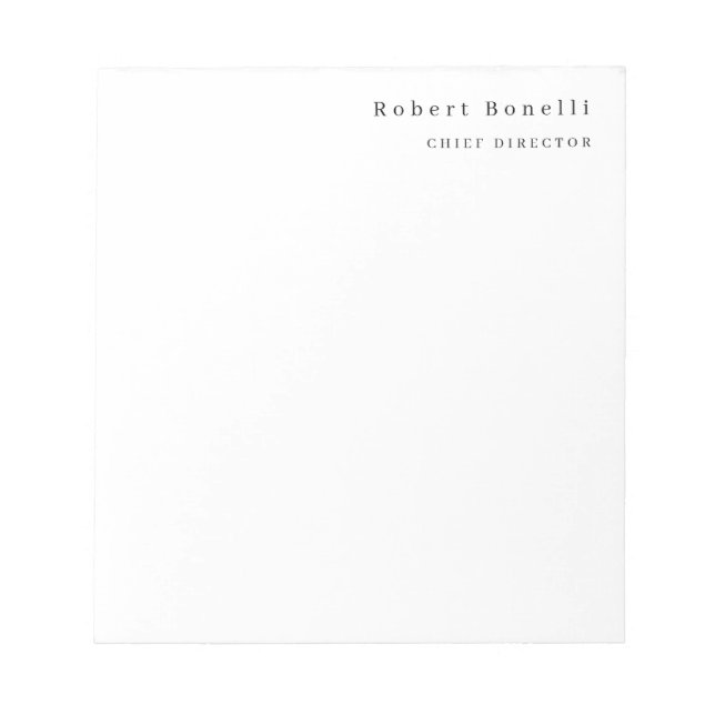 Bloco De Notas Minimalista Moderno Branco Simples (Frente)