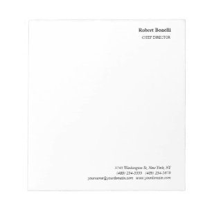 Bloco De Notas Minimalista Moderno Branco Simples
